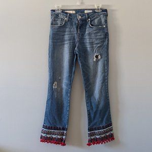 Pilcro & the Letterpress Embroidered Pom Pom Jeans